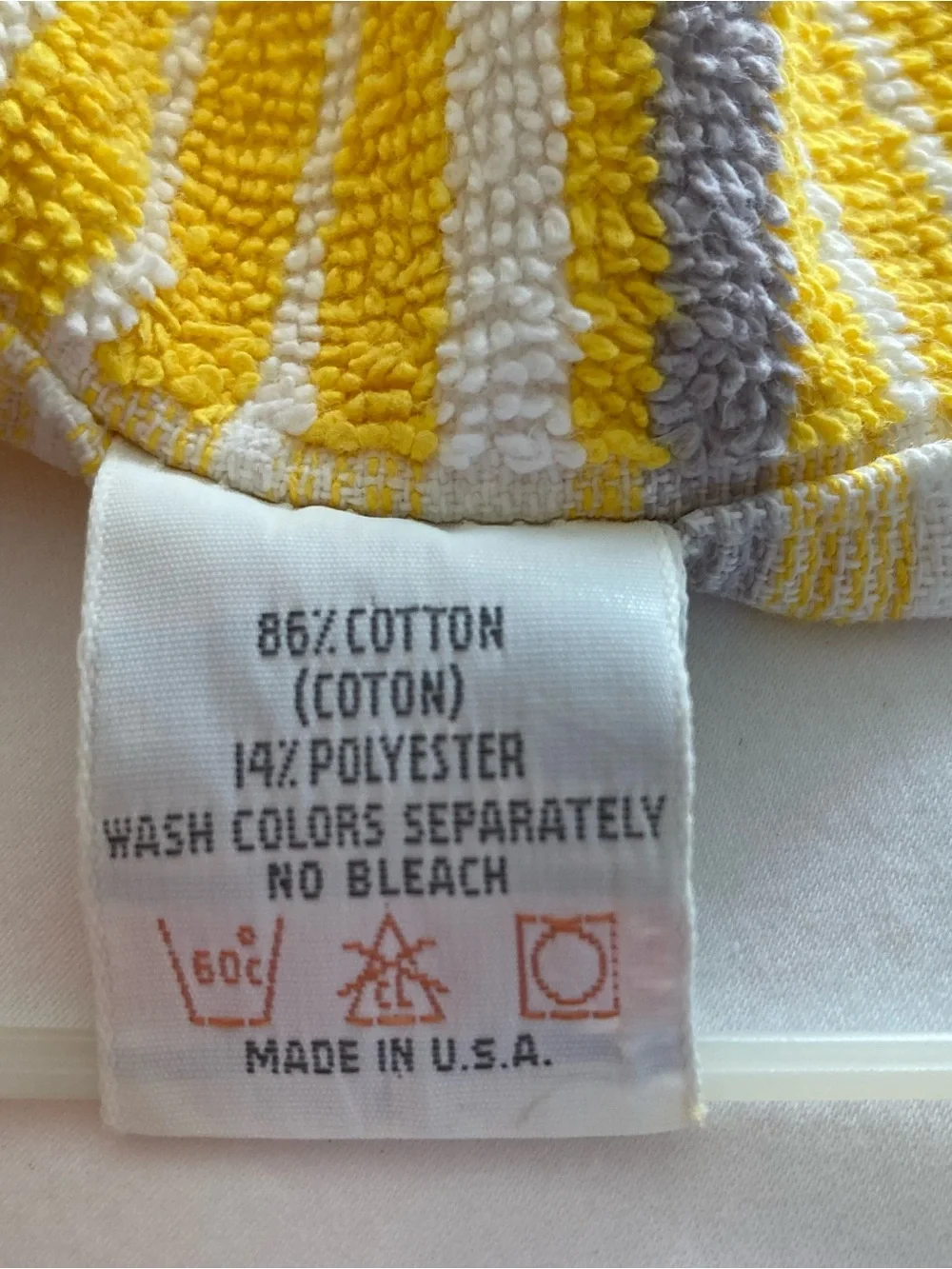 Vintage 1970s Yellow & Lavender Cannon Royal Family Bath Towels & Wascloths